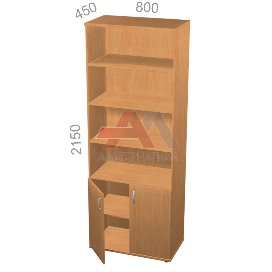 Шкаф 6 уровней, широкий, полуоткрытый, двери ЛДСП - Танго ТШ15з, ШхГхВ: 800х450х2150 мм