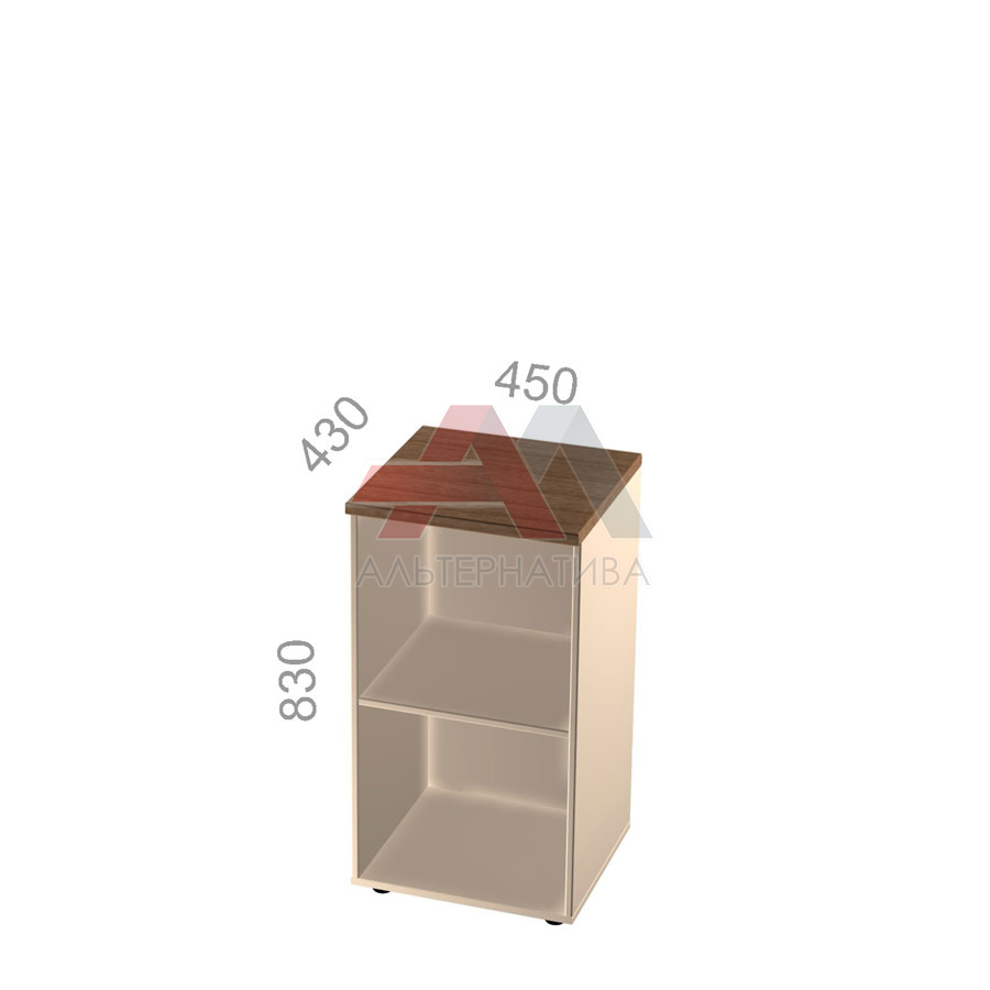 Шкаф 2 уровня, узкий, открытый, стеллаж - Октава ОКТД 2-10, ШхГхВ: 450х430х830 мм