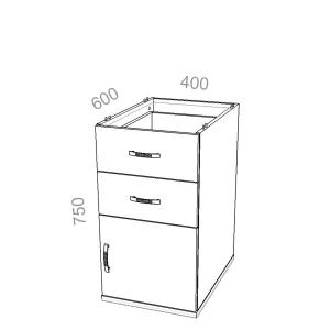 Тумба приставная Стандарт СТ Т7, без крышки, ШхГхВ: 400х600х750 мм