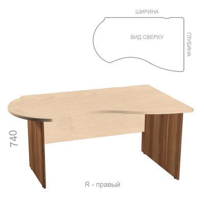Стол эргономичный, асимметричный Берлин Персонал BRA.STU R - правый, ШхГхВ: 1400_1800х800_1200х740 мм