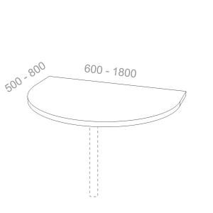 Сектор приставной без опоры Стандарт СТ СП, ШхГхВ: 600_1800х500_800х22 мм