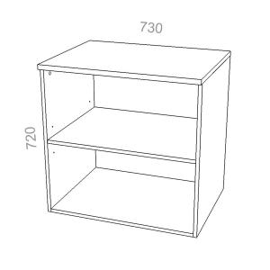 Антресоль широкая, открытая - Стандарт СТ А-01, ШхГхВ: 730х380_550х720 мм