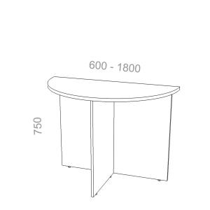 Сектор приставной на ЛДСП опоре Стандарт СТ СПД, ШхГхВ: 600_1800х500_800х750 мм