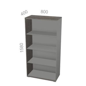 Шкаф 4 уровня, широкий, открытый, стеллаж - Яппи ЯШ-04 L - левый элемент, ШхГхВ: 800х400х1580 мм
