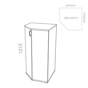 Шкаф 3 уровня, угловой, закрытый, дверь ЛДСП - Стандарт СТ ШЗ-10 L - левый, ШхГхВ: 630_800х630_800х1212 мм