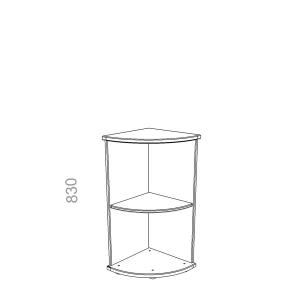 Шкаф 2 уровня, угловой, открытый, радиусный - Стандарт СТ Ш-14, ШхГхВ: 380_550х380_550х830 мм