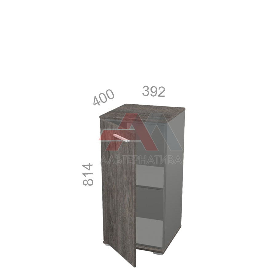 Шкаф 2 уровня, узкий, закрытый, дверь ЛДСП - Яппи ЯШД-01 C - центральный элемент, ШхГхВ: 392х400х814 мм