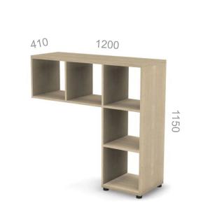 Стеллаж 3 уровня, г-образный, 5 ячеек Европа Лайт ЕВ СTЖ 3-Г5, ШхГхВ: 1200х410х1150мм