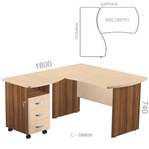 Рабочее место с тумбой Берлин Персонал BRA.RMU-180 L - левое, ШхГхВ: 1400_2200х1800х740 мм