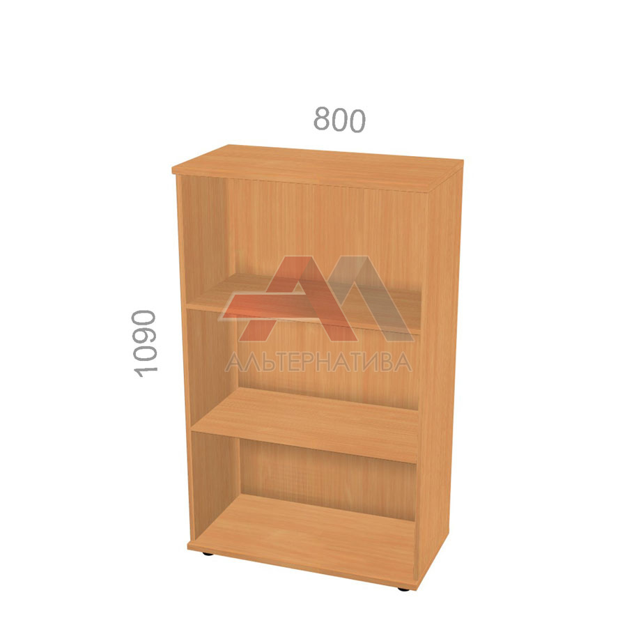 Шкаф 3 уровня, широкий, открытый, стеллаж - Эрго ЭР КШ43, ШхГхВ: 800х450_600х1090 мм