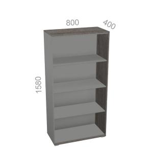 Шкаф 4 уровня, широкий, открытый, стеллаж - Яппи ЯШ-04 R - правый элемент, ШхГхВ: 800х400х1580 мм