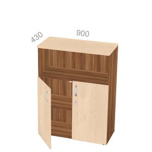 Шкаф 3 уровня, широкий, полуоткрытый, двери ЛДСП - Берлин Директор BRA.ZN3-D-090, с замком, ШхГхВ: 900х430х1290 мм