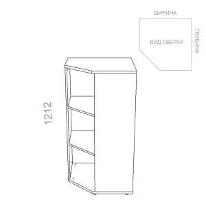 Шкаф 3 уровня, угловой, открытый - Стандарт СТ Ш-10, ШхГхВ: 630_800х630_800х1212 мм