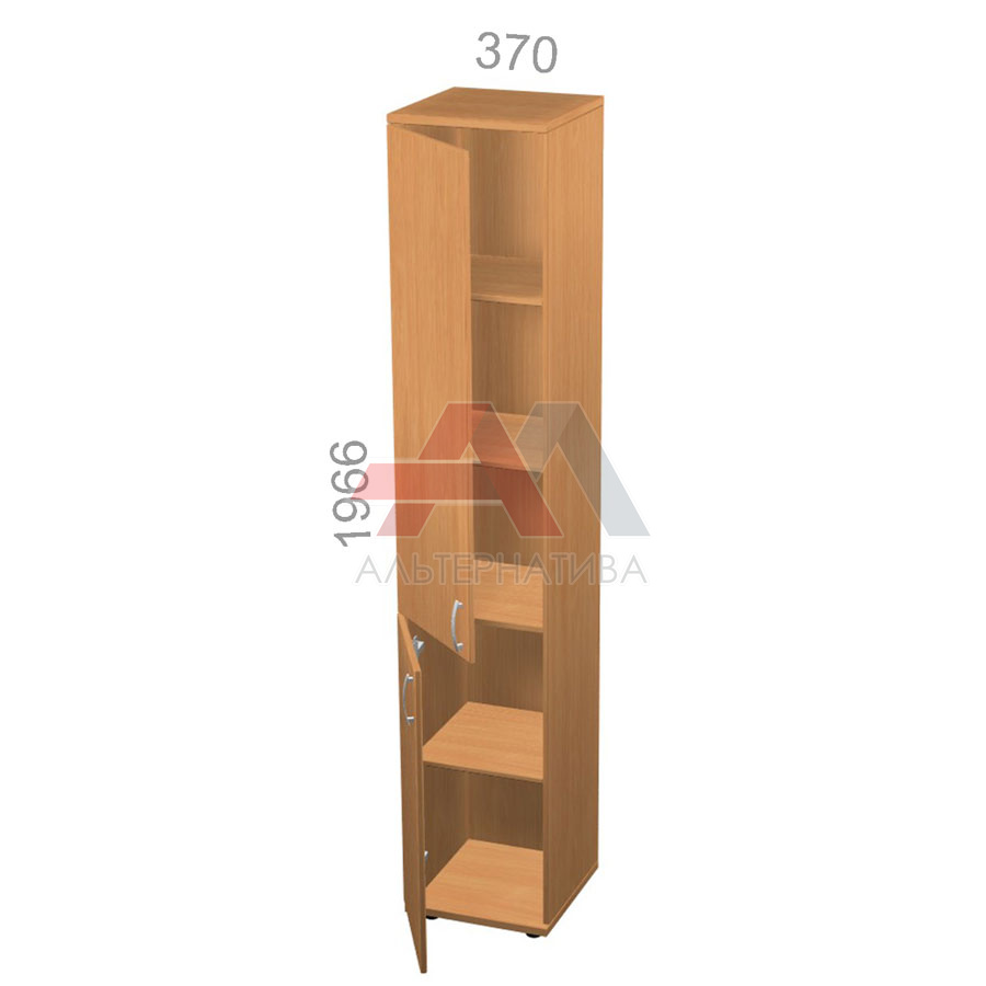 Шкаф 5 уровней, узкий, комбинированный, низ ЛДСП, верх ЛДСП - Стандарт СТ ШК-04/2 L - левый, ШхГхВ: 370х380_550х1966 мм