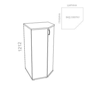 Шкаф 3 уровня, угловой, закрытый, дверь ЛДСП - Стандарт СТ ШЗ-10 R - правый, ШхГхВ: 630_800х630_800х1212 мм