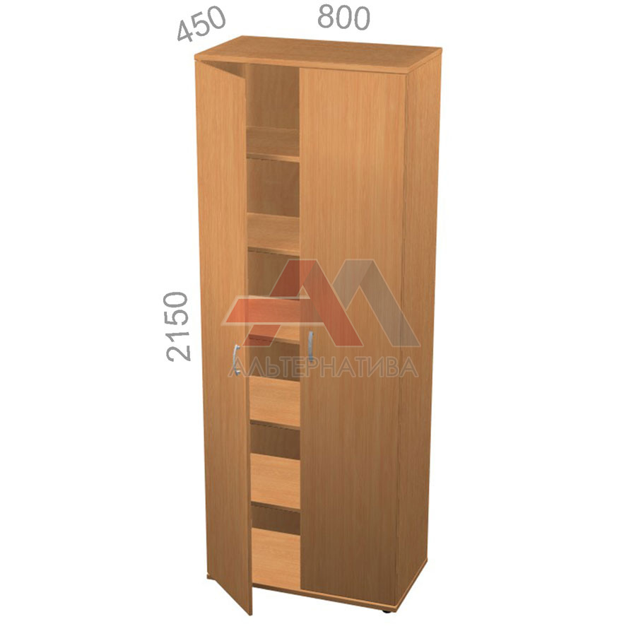 Шкаф 6 уровней, широкий, закрытый, двери ЛДСП - Танго ТШ12з, ШхГхВ: 800х450х2150 мм