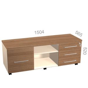 Тумба греденция Октава ОТС 3-120 R - правая, на колесах, с замком, ШхГхВ: 1504х565х520 мм