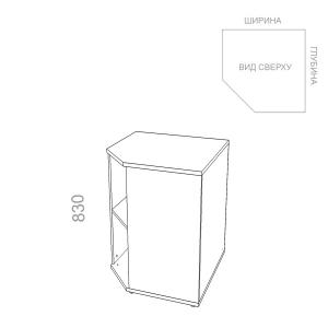 Шкаф 2 уровня, угловой, открытый - Стандарт СТ Ш-15, ШхГхВ: 630_800х630_800х830 мм