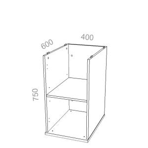 Тумба приставная Стандарт СТ Т2/1, без крышки, ШхГхВ: 400х600х750 мм