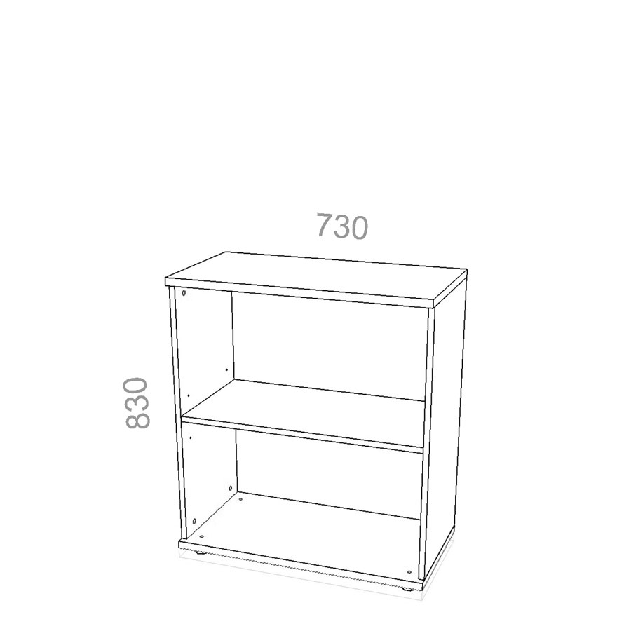Шкаф 2 уровня, широкий, открытый, стеллаж - Стандарт СТ Ш-12, ШхГхВ: 730х380_550х830 мм