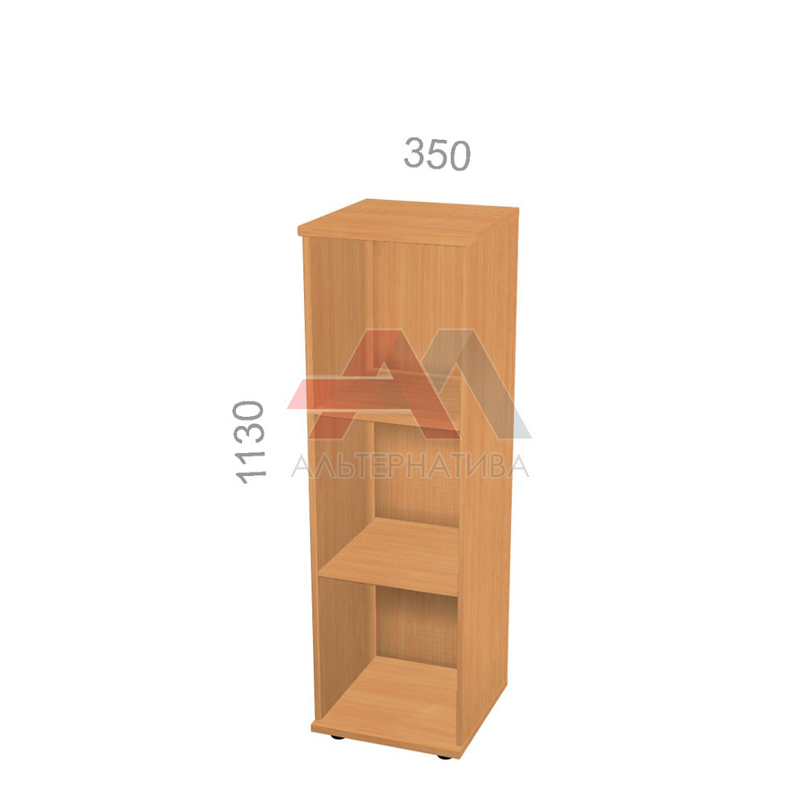 Шкаф 3 уровня, узкий, открытый, стеллаж - Лайт ЛТ Ш-05, ШхГхВ: 350х350_550х1130 мм
