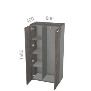 Шкаф гардероб, широкий комбинированный - Яппи ЯШГ-01, выдвижная вешалка, ШхГхВ: 800х400х1580 мм