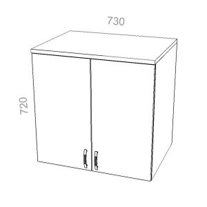 Антресоль широкая, закрытая, ЛДСП двери - Стандарт СТ АЗ-01, ШхГхВ: 730х380_550х720 мм