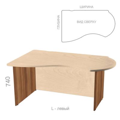 Стол эргономичный, асимметричный, с низкой панелью Берлин Персонал BRA.SNU L - левый, ШхГхВ: 1400_1800х800_1200х740 мм