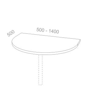 Сектор приставной без опоры Лайт ЛТ СП, ШхГхВ: 500_1400х500х16 мм