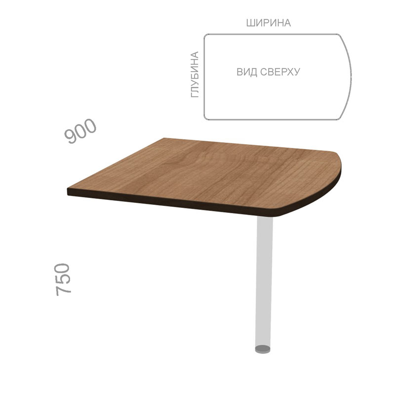 Брифинг на металлической опоре Октава ОКР 2, ШхГхВ: 900_1400х900х750 мм