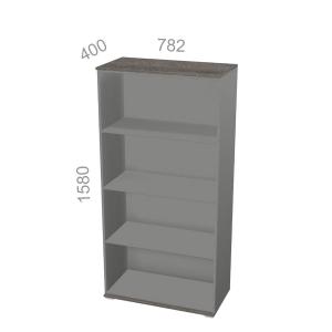 Шкаф 4 уровня, широкий, открытый, стеллаж - Яппи ЯШ-04 C - центральный элемент, ШхГхВ: 782х400х1580 мм