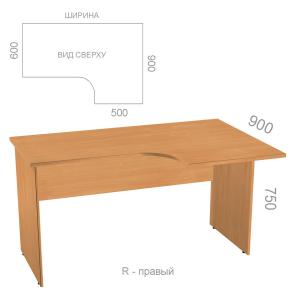 Стол эргономичный, угловой Лайт ЛТ С9 R - правый, ШхГхВ: 1200_1600х900х750 мм