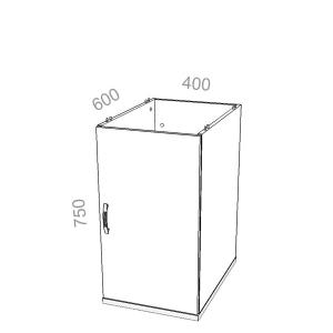 Тумба приставная Стандарт СТ Т2/2, без крышки, ШхГхВ: 400х600х750 мм