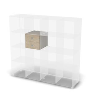 Вставной модуль для стеллажа, 2 ящика Европа Лайт ЕВ МДС-2Я, ШхГхВ: 370х400х340мм