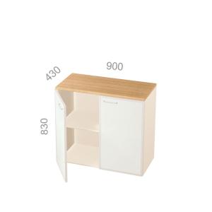 Шкаф 2 уровня, широкий, закрытый, стекла в алюминиевой раме Аккорд Директор А49Н012.220М ШхГхВ: 900х430х830 мм