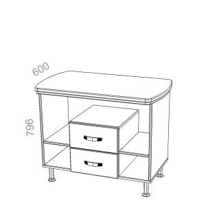 Тумба под оргтехнику Берлин Директор BRA.KR, ШхГхВ: 1000_1200х600х796 мм