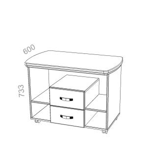 Тумба под оргтехнику Берлин Директор BRA.KR-M на колесах, ШхГхВ: 1000_1200х600х796 мм