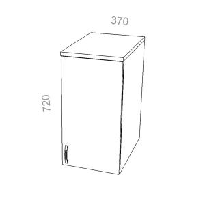 Антресоль узкая, закрытая, ЛДСП дверь - Стандарт СТ АЗ-03 R - правая, ШхГхВ: 370х380_550х720 мм