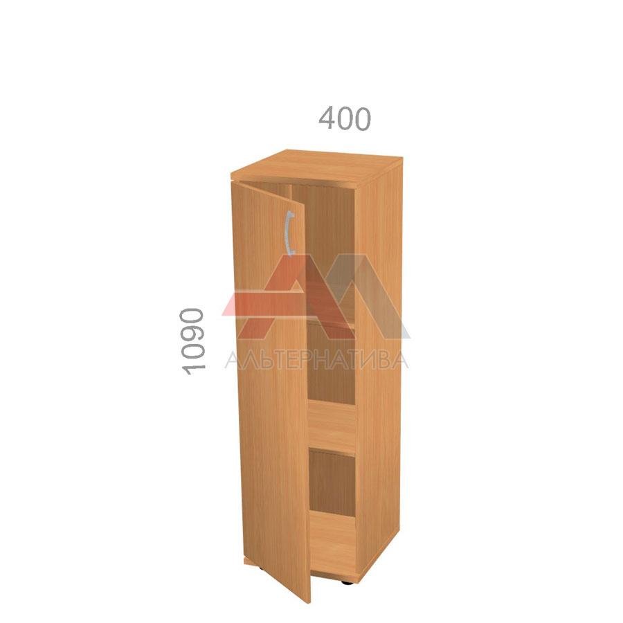 Шкаф 3 уровня, узкий, закрытый, дверь ЛДСП - Эрго ЭР КШ42-04 L - левый, ШхГхВ: 400х450_600х1090 мм