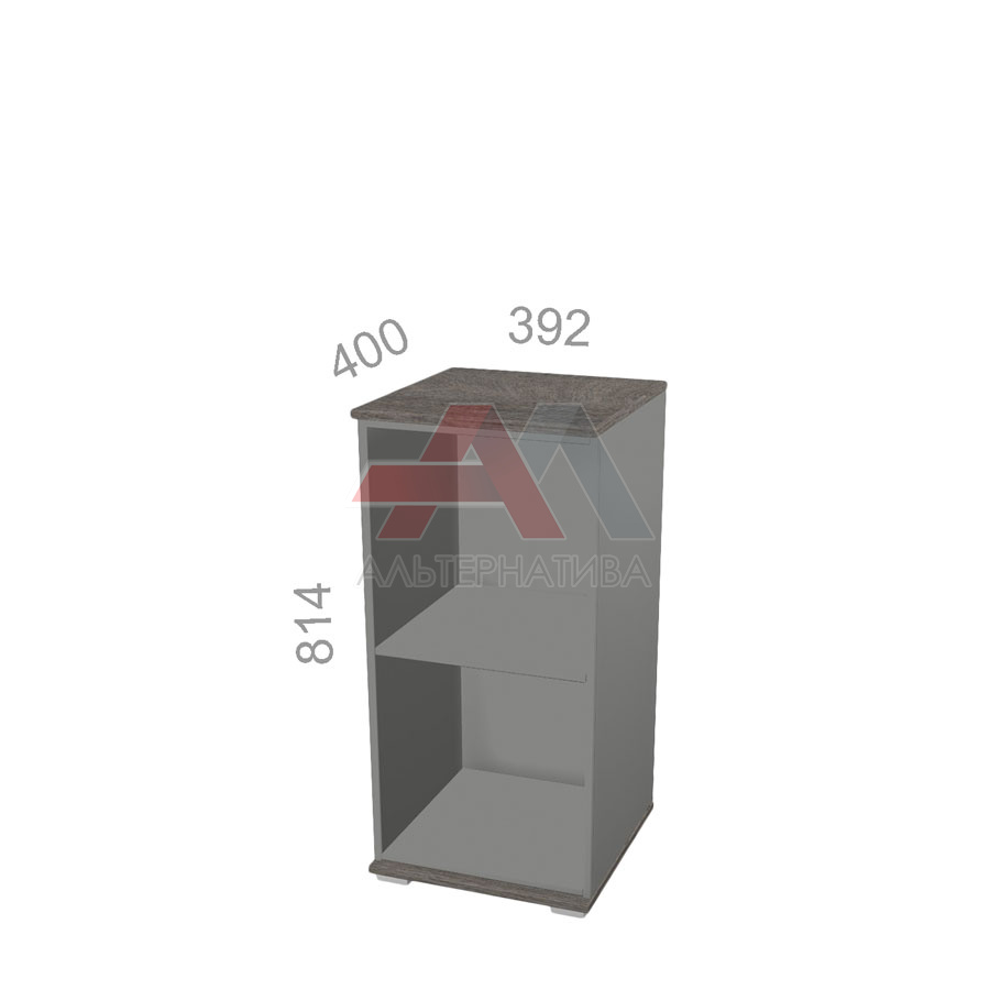 Шкаф 2 уровня, узкий, открытый, стеллаж - Яппи ЯШ-01 C - центральный элемент, ШхГхВ: 392х400х814 мм