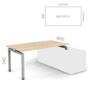 Стол для опорной тумбы Европа Лайт ЕВ СОТ-М на металлическом каркасе, ШхГхВ: 1580_1780х600_800х740 мм Стол для опорной тумбы Европа Лайт ЕВ СОТ-М на металлическом каркасе, ШхГхВ: 1580_1780х600_800х740 мм