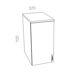 Антресоль узкая, закрытая, ЛДСП дверь - Стандарт СТ АЗ-03 L - левая, ШхГхВ: 370х380_550х720 мм