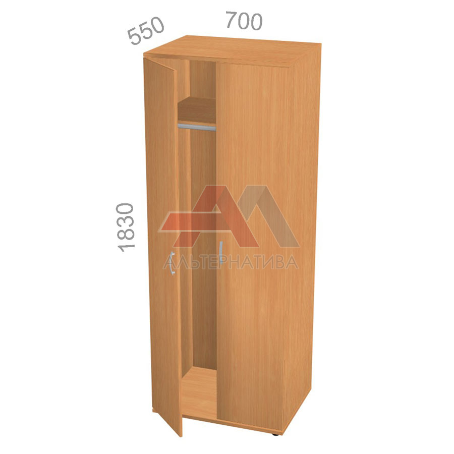 Шкаф гардероб, широкий - Лайт ЛТ ШЗ-07, штанга для одежды, ШхГхВ: 700х550х1830 мм