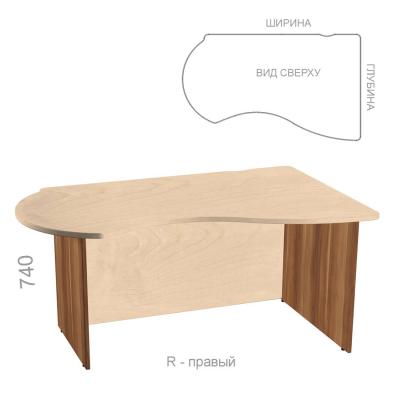 Стол эргономичный, асимметричный, с низкой панелью Берлин Персонал BRA.SNU R - правый, ШхГхВ: 1400_1800х800_1200х740 мм