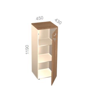 Шкаф 3 уровня, узкий, закрытый, дверь ЛДСП - Аккорд Персонал АКТ 3-14 R - правый, с замком, ШхГхВ: 450х430х1190 мм