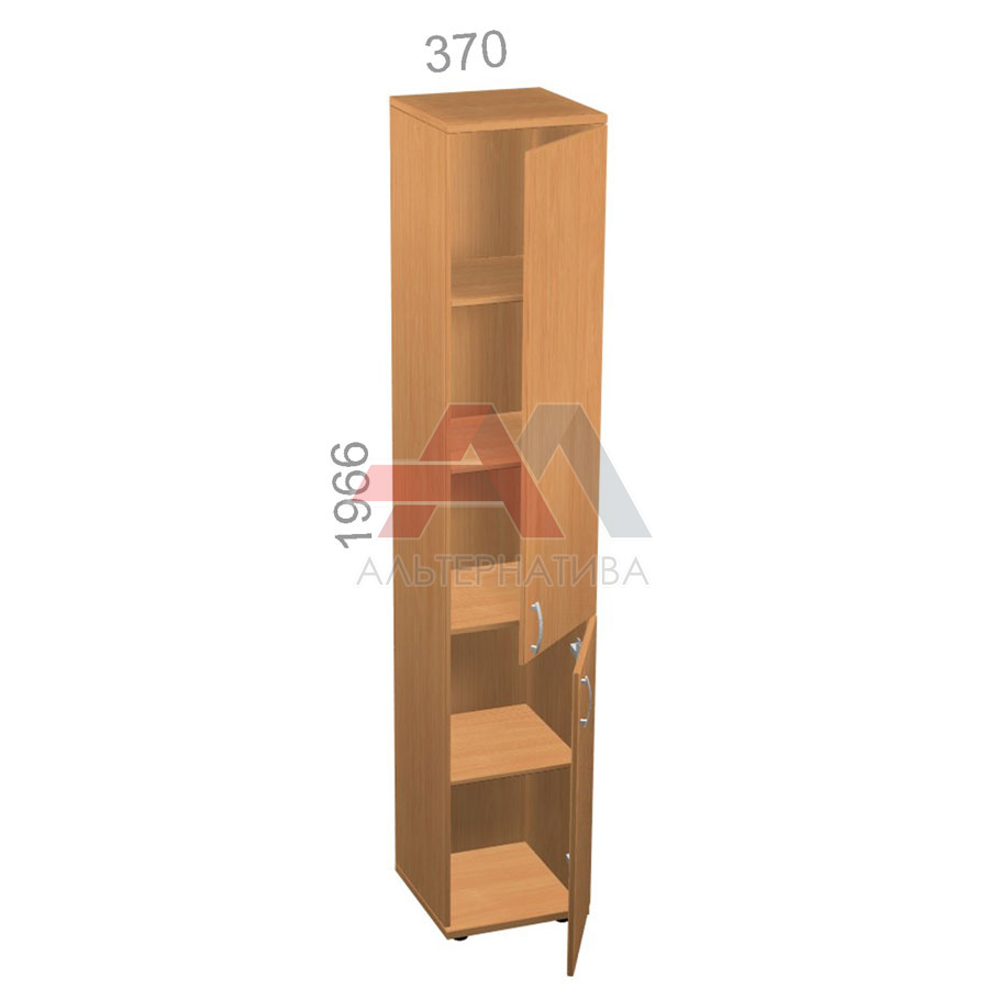 Шкаф 5 уровней, узкий, комбинированный, низ ЛДСП, верх ЛДСП - Стандарт СТ ШК-04/2 R - правый, ШхГхВ: 370х380_550х1966 мм