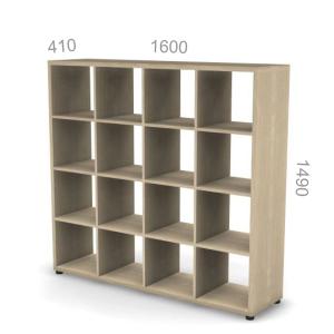 Стеллаж 4 уровня, 16 ячеек Европа Лайт ЕВ СTЖ 4-16, ШхГхВ: 1600х410х1490мм