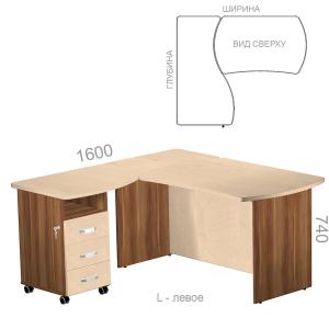 Рабочее место с тумбой, с низкой панелью Берлин Персонал BRA.RNU-160 L - левое, ШхГхВ: 1400_2200х1600х740 мм