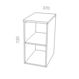 Антресоль узкая, открытая - Стандарт СТ А-03, ШхГхВ: 370х380_550х720 мм