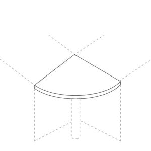 Сектор угловой без опоры Лайт ЛТ С, ШхГхВ: 500_700х500_700х16 мм